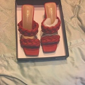 NWT BCBG lipstick red high heel sandals